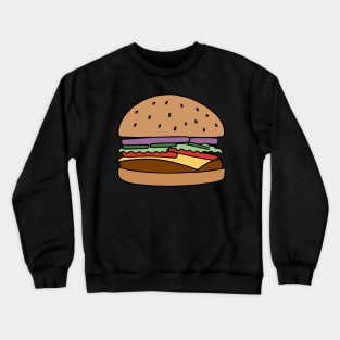 Hamburger Illustration Close Up Crewneck Sweatshirt